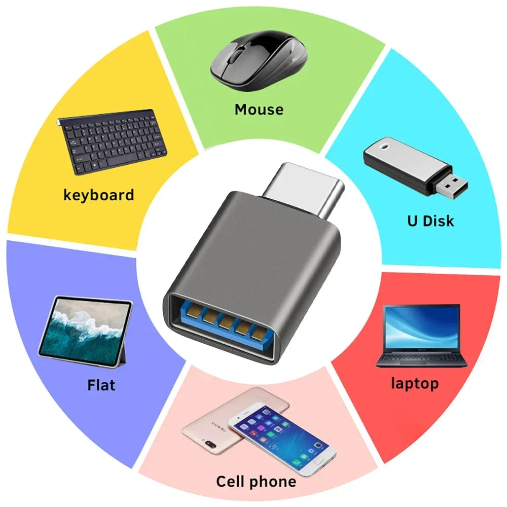 10Gbps USB 3.2 OTG Converter Type C Male to USB A Female Charging Data Adapter for Macbook Air Pro Air Huawei Xiaomi Samsung