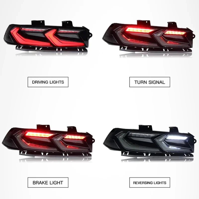 Pair LED Taillights Assembly for Chevrolet Camaro 2014 2015 Rear Tail Lights 5Th Gen Corvette C8 Style Lamp Car Accessories